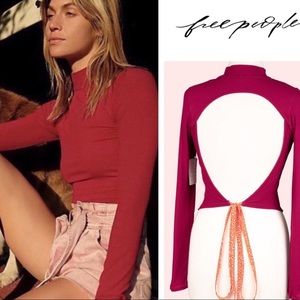 NWT FREE PEOPLE open back long sleeve top sz XS
